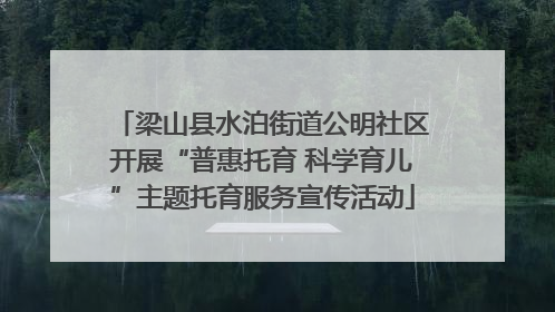 梁山县水泊街道公明社区开展“普惠托育 科学育儿”主题托育服务宣传活动