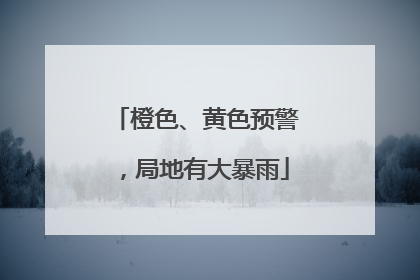 橙色、黄色预警，局地有大暴雨