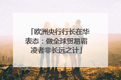 欧洲央行行长在华表态：做全球贸易霸凌者非长远之计