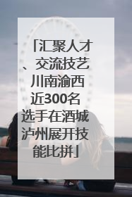 汇聚人才、交流技艺 川南渝西近300名选手在酒城泸州展开技能比拼