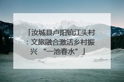 汝城县卢阳镇江头村：文旅融合激活乡村振兴 “一池春水”