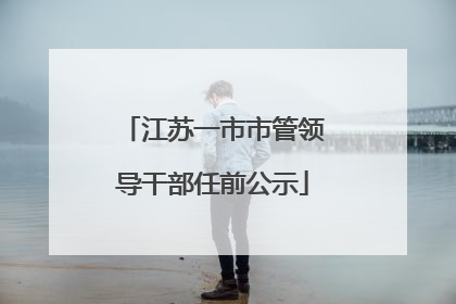 江苏一市市管领导干部任前公示