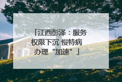 江西彭泽：服务权限下沉 慢特病办理“加速”