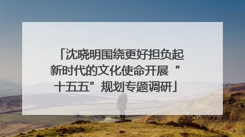沈晓明围绕更好担负起新时代的文化使命开展“十五五”规划专题调研