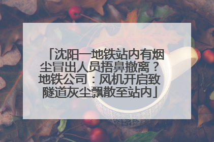 沈阳一地铁站内有烟尘冒出人员捂鼻撤离？地铁公司：风机开启致隧道灰尘飘散至站内