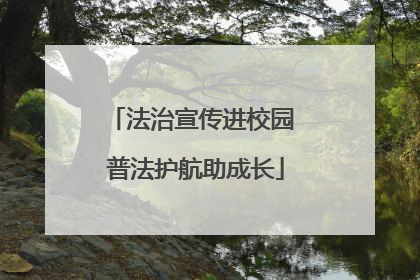 法治宣传进校园 普法护航助成长