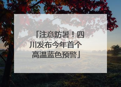 注意防暑！四川发布今年首个高温蓝色预警
