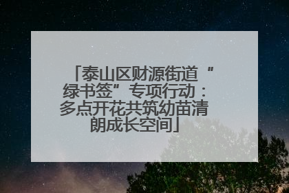 泰山区财源街道“绿书签”专项行动：多点开花共筑幼苗清朗成长空间