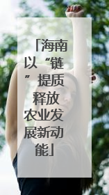 海南以“链”提质 释放农业发展新动能