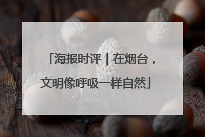 海报时评｜在烟台，文明像呼吸一样自然
