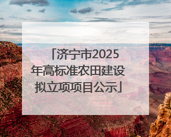 济宁市2025年高标准农田建设拟立项项目公示