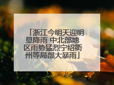 浙江今明天迎明显降雨 中北部地区雨势猛烈宁绍衢州等局部大暴雨
