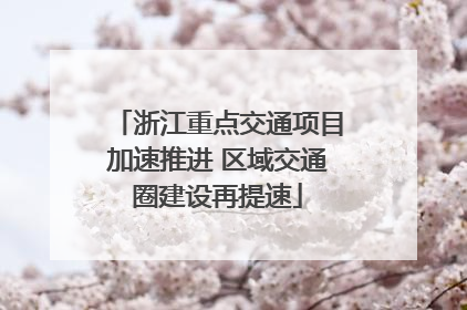 浙江重点交通项目加速推进 区域交通圈建设再提速