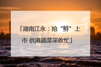 湖南江永：抢“鲜”上市 供港蔬菜采收忙
