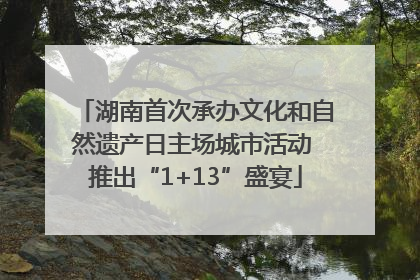 湖南首次承办文化和自然遗产日主场城市活动 推出“1+13”盛宴