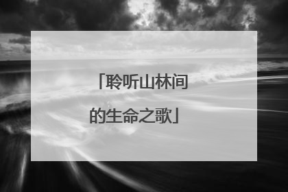 聆听山林间的生命之歌