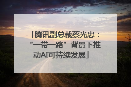腾讯副总裁蔡光忠：“一带一路”背景下推动AI可持续发展