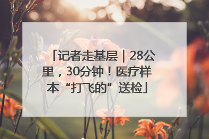 记者走基层｜28公里，30分钟！医疗样本“打飞的”送检