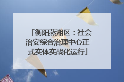 衡阳蒸湘区：社会治安综合治理中心正式实体实战化运行