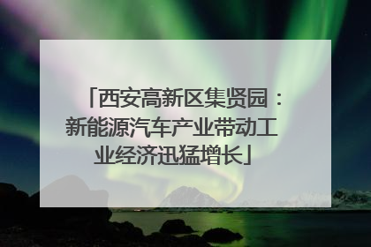 西安高新区集贤园：新能源汽车产业带动工业经济迅猛增长