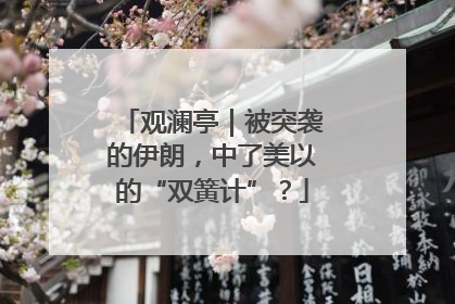 观澜亭｜被突袭的伊朗，中了美以的“双簧计”？