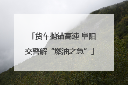 货车抛锚高速 阜阳交警解“燃油之急”