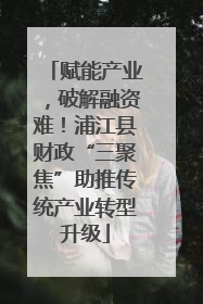 赋能产业，破解融资难！浦江县财政“三聚焦”助推传统产业转型升级