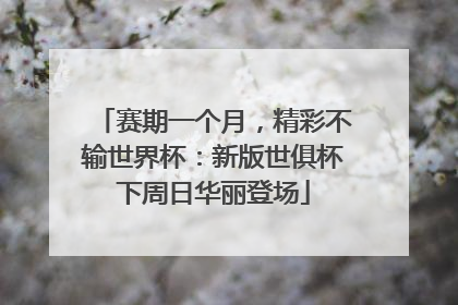 赛期一个月，精彩不输世界杯：新版世俱杯下周日华丽登场