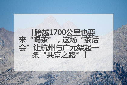 跨越1700公里也要来“喝茶”，这场“茶话会”让杭州与广元架起一条“共富之路”