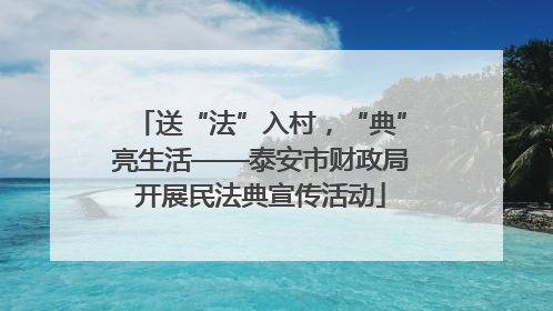 送“法”入村，“典”亮生活——泰安市财政局开展民法典宣传活动