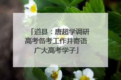 道县：唐超学调研高考备考工作并寄语广大高考学子
