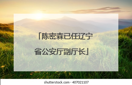 陈密森已任辽宁省公安厅副厅长