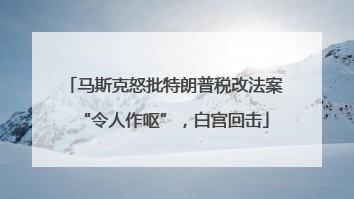 马斯克怒批特朗普税改法案“令人作呕”，白宫回击