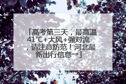 高考第三天，最高温41℃+大风+强对流，请注意防范！河北最新出行信息→