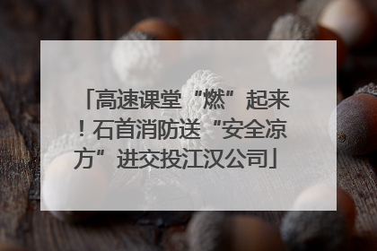 高速课堂“燃”起来！石首消防送“安全凉方”进交投江汉公司