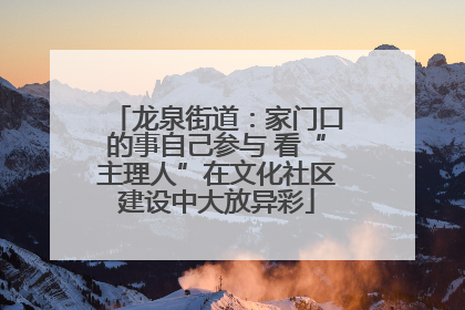 龙泉街道：家门口的事自己参与 看“主理人”在文化社区建设中大放异彩