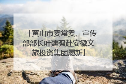 黄山市委常委、宣传部部长叶建强赴安徽文旅投资集团履新