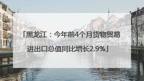 黑龙江：今年前4个月货物贸易进出口总值同比增长2.9%