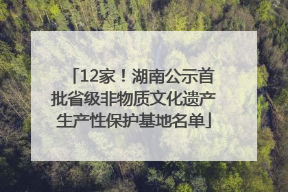 12家！湖南公示首批省级非物质文化遗产生产性保护基地名单