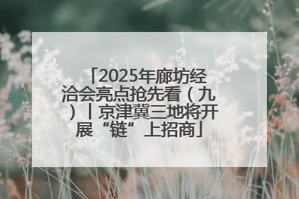 2025年廊坊经洽会亮点抢先看（九）丨京津冀三地将开展“链”上招商