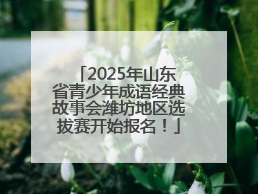 2025年山东省青少年成语经典故事会潍坊地区选拔赛开始报名！