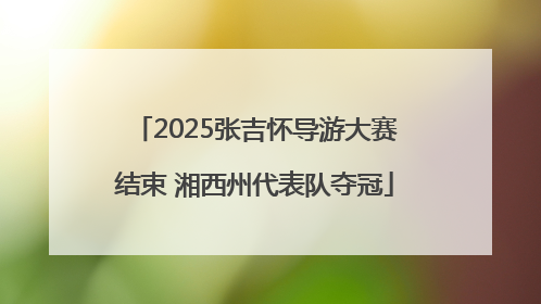 2025张吉怀导游大赛结束 湘西州代表队夺冠