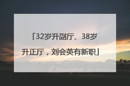 32岁升副厅、38岁升正厅，刘会英有新职