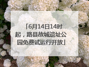 6月14日14时起，路县故城遗址公园免费试运行开放