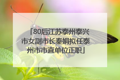 80后江苏泰州泰兴市女副市长秦娟拟任泰州市市直单位正职