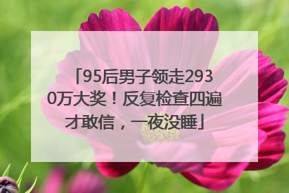 95后男子领走2930万大奖！反复检查四遍才敢信，一夜没睡