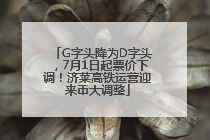 G字头降为D字头，7月1日起票价下调！济莱高铁运营迎来重大调整
